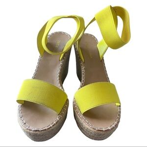 Tata Yellow Espadrille Wedge Sandals